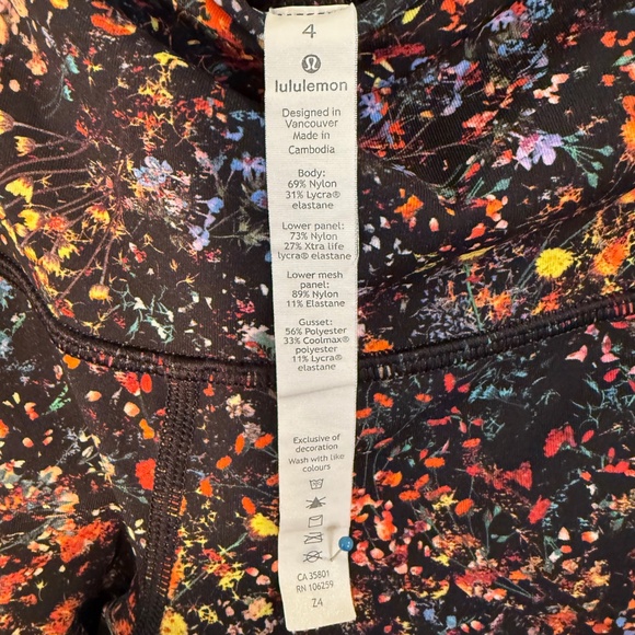 Lululemon Wunder Under Hi-Rise Legging Size 4 Flowerescent Multi 32" Long - Picture 5 of 14